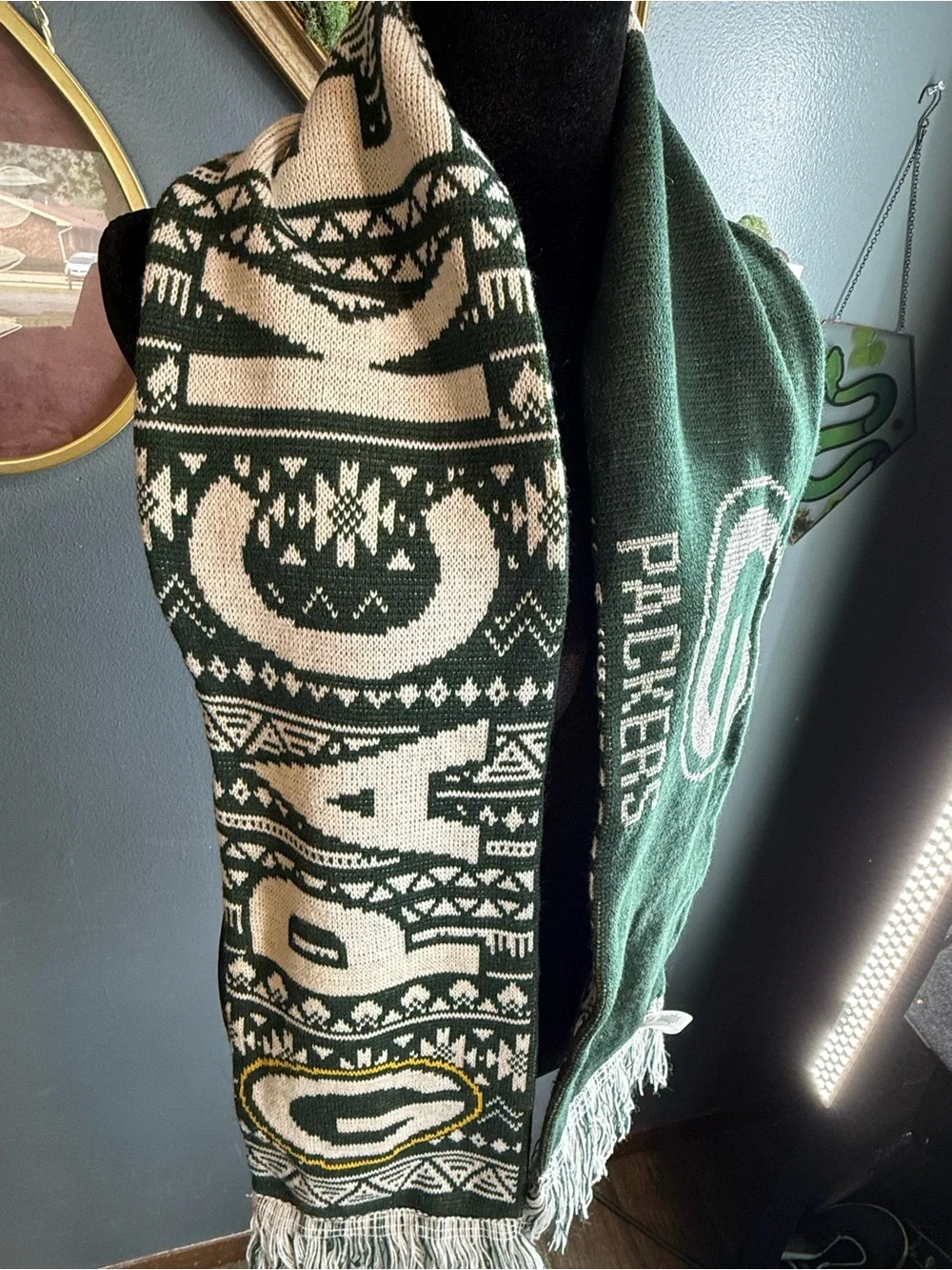 Forever Collectibles Green & Cream  Green Bay Packers Knit Scarf